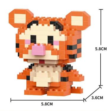Imagem de Brinquedo Blocos de Montar Infantil W2601-21 Educativo com Animais em Plástico ABS Ecol...