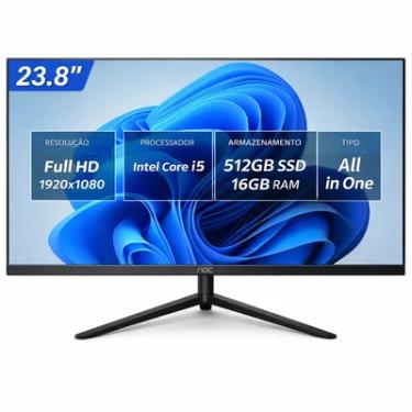 Imagem de Computador Aoc PC All In One I5 12° Ger 23.8" 16gb Ddr 4 512g SSD, Windows 11