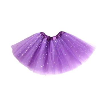 Imagem de Saia Tutu Com Glitter E Lantejoulas Para Meninas, 3 Camadas De Tule, P
