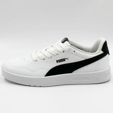 Imagem de Tênis Puma Casual Court Lally Feminino, 38, Branco, Preto
