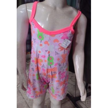 Imagem de Macaquinho infantil feminino estampado rosa - Lu modas