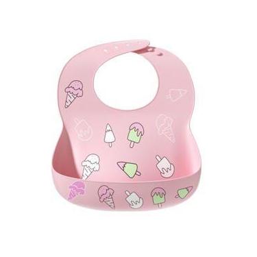 Imagem de Babador Silicone Sorvete Rosa - Genérico