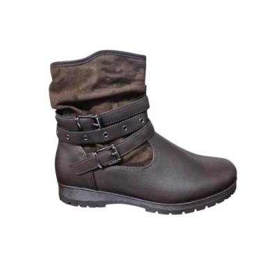 Imagem de Bota Feminina MOONCITY Cano Baixo de Zíper lateral 71124, Marrom, 37