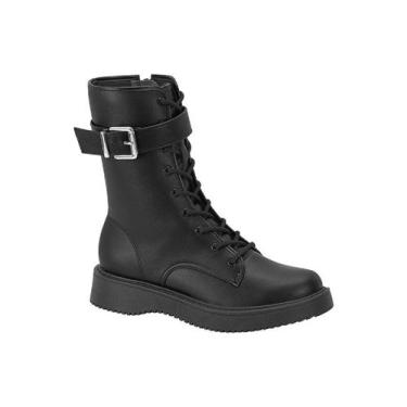 Imagem de Bota Cuturno Moleca Rasteira Flat Fashion Cano Alto Feminino Adulto Re