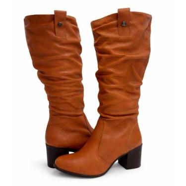 Imagem de Bota Feminina Bottero Cano Alto em Couro, Caramelo, 37
