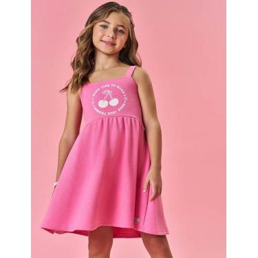 Imagem de Vestido Infantil Menina Tutti-Frutti Com Laço Costas Rosa Mundo Cinti,