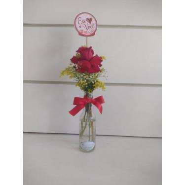 Imagem de Garrafinha com 1 rosa para presentear - Bouquetier