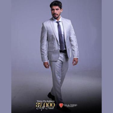 Imagem de Terno/Costume Slim Fit Fio Indiano- Cinza - Via Do Terno, 48