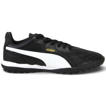 Imagem de Chuteira Society Couro Puma King TT BDP Masculino, Puma black, Puma wh
