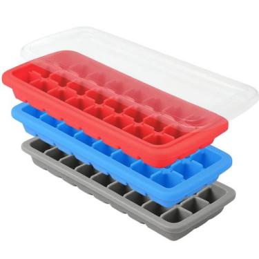 Imagem de Forma De Gelo Retangular De Silicone Com 24 Cubos de 2,2cm Drinks Frut
