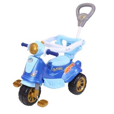 Imagem de Triciclo Infantil Avespa Wheels Azul Com Empurrador Maral