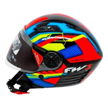 Imagem de Capacete Para Moto Aberto X Open Up Fox Fw3 Óculos Interno, 60, Laranj