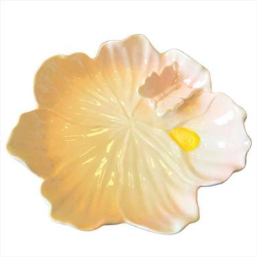Imagem de Petisqueira Flor Borboleta Rosa Decoração Mesa Posta 22cm - Florarte