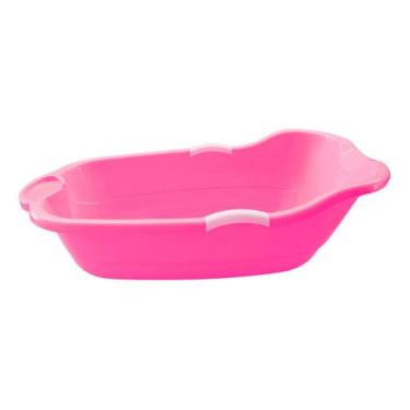 Imagem de Banheira Infantil Bebe Com Porta Sabonete Rosa Bebe 20 Ltros - Microma