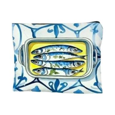 Imagem de Bolsa De Praia Casual Reutilizável Com Design De Sardinha Para Mulhere