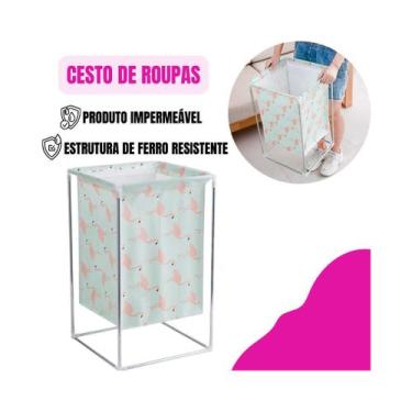 Imagem de Cesto de Roupa Suja Organizador de Brinquedos Multiuso Dobrável Para L