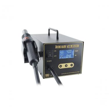 Imagem de Estação de Retrabalho SMD HK-852X Digital com Display Duplo, Auto Hibernação e Resfriamento Automático Cinza Hikari