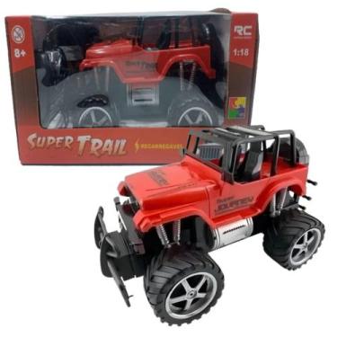 Imagem de Carrinho de Controle Remoto Jipe Vermelho Roda De Borracha - CKSC, 1 u