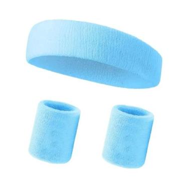 Imagem de Conjunto De Faixas De Cabeça E Pulseiras Elásticas Para Esportes Mascu