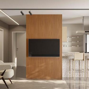 Imagem de Painel Ripado para TV até 60 Polegadas 100% MDF 141CMX250CM Modular 1.