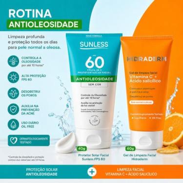 Imagem de Kit Rotina Antioleosidade Sunless Sem Cor + Hidraderm Vitamina C