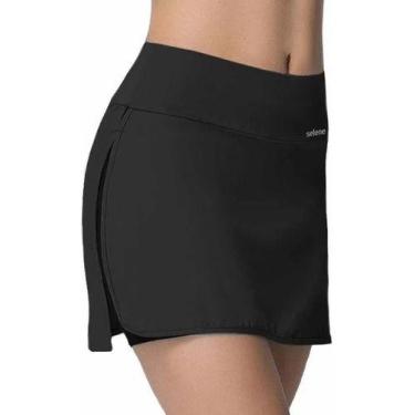 Imagem de Shorts Saia Feminino Selene Fitness Academia Esportes 20825, P, Preto 