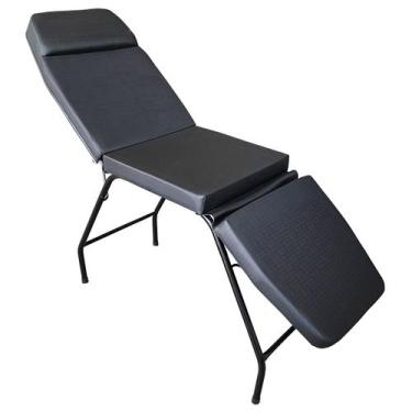 Imagem de Maca 3 Posições Reclinável Estética Clínica Massagem tattoo PRETO FACT
