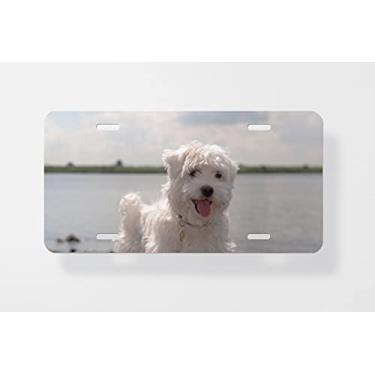 Imagem de Capa para placa de carro Maltese 4 – Capa para placa de carro – Capa para moldura de placa de carro 15 x 30 cm