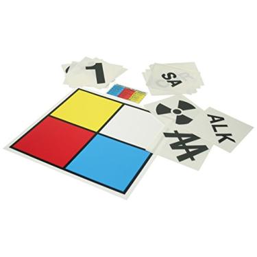 Imagem de Accuform ZFD101PA Alumínio NFPA Kit Placard Blank Placard Kit, 25,4 cm Comprimento x 25,4 cm Largura, Kit Inclui Placard Branco, Números, Símbolos de Perigo, Guia de Carteira