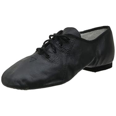 Imagem de Bloch Dance Jazzsoft Sapato de jazz feminino de couro com sola dividida, Preto, 35