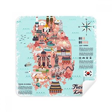 Imagem de Mapa dos pontos de referência da Coreia, tecido de camurça, 2 unidades