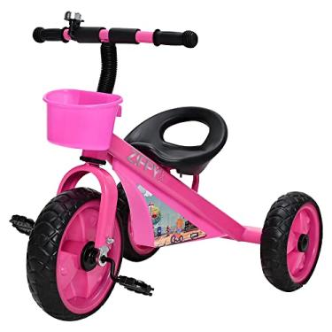 Imagem de Zippy Toys Triciclo Com Apoiador Cor Rosa, Feito de Plástico e Aço Carbono. Possui Apoiador Removível, Duas Cestas e o Apoio Para os Pés. Indicado Para Crianças Acima de 03 Anos, TE21M1