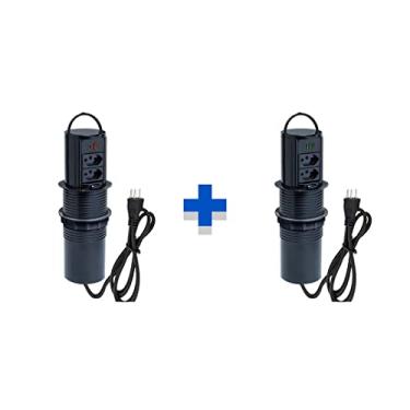 Imagem de Kit Torres Tomada Totem Manual Alça 2Tom 20A 2 e 2 USB 4.9A COR:PRETO