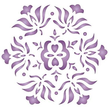 Imagem de Stencil de Acetato para Pintura OPA Simples 10 x 10 cm - 458 Mandala Flor Pequena