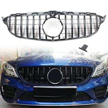 Imagem de FINMOKAL Grelha do pára-choques dianteiro estilo GT R preta adequada para Benz W205 Classe C C250 2015-2018