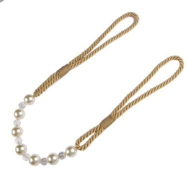 Imagem de 1 peça Cortina Moderna Corda Corda Frisado Pérola Amarra Atrás Retenções Decorativas Suportes de Decoração para Casa Acessórios Suportes Hastes, Dourado