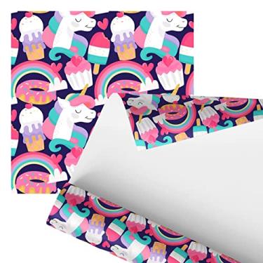 Imagem de Papel De Parede Adesivo Unicórnio Arco-íris Comida 2,80m