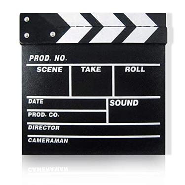 Imagem de Odowalker Quadro de Palmas Preto Clapperboard Clap-Stick Dry Erase Cut Action Scene para Hollywood Camera Film Studio Home Movie Video 20 x 20 cm