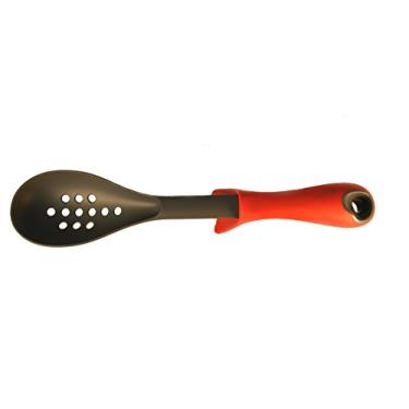 Imagem de Uniware Aparelhos de cozinha antiaderentes profissionais com cabo ponderado e descansos de ferramentas integrados (colher lotada, vermelha)