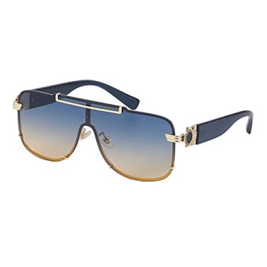 Imagem de Óculos de sol de armação grande feminina sem moldura de uma peça design de luxo moda masculina, 5, tamanho único