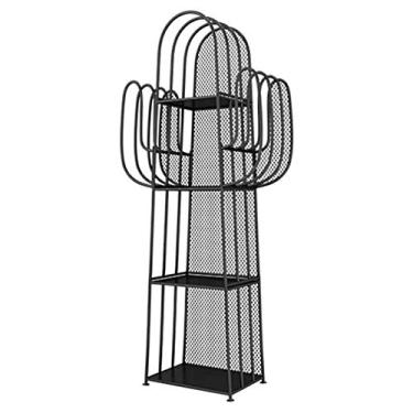 Imagem de KIZQYN Estante interessante estante de 4 camadas do chão ao teto, moldura de ferro forjado de metal durável, suporte de exibição de livro de fotos infantil, prateleira doméstica, estante de livros de fotos de 59 polegadas de altura (cor: cinza)