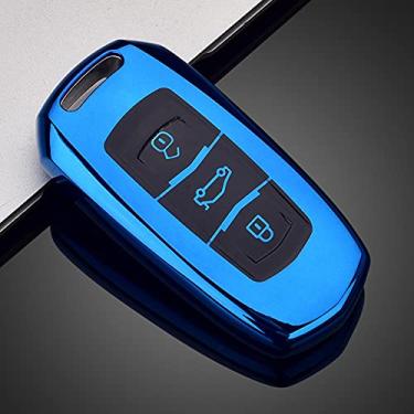 Imagem de YJADHU Capa de chave de carro TPU capa de chave inteligente de carro, apto para Geely Atlas Boyue NL3 EX7 Emgrand X7 EmgrarandX7 SUV GT GC9 Borui, A, azul