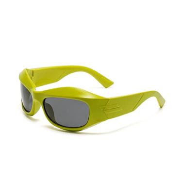 Imagem de Óculos brancos óculos de sol grandes mulheres designer de luxo esportes punk óculos de sol masculinos óculos de sol da moda, amarelo verde preto, tamanho único