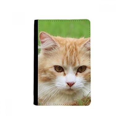 Imagem de Porta-passaporte com listras amarelas Cat Stare animal de estimação Notecase Burse capa carteira porta-cartão, Multicolor