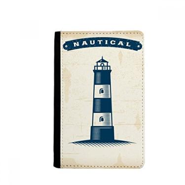 Imagem de Porta-passaporte Militar Navegação Farol Oceano Marinho Notecase Burse Carteira Capa Cartão Bolsa, Multicolor