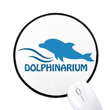 Imagem de DIYthinker Tapete de mouse azul oceano natação padrão golfinho desktop escritório tapete redondo para computador
