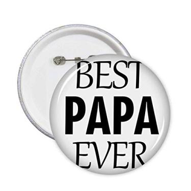 Imagem de Broche de Dia dos Pais com Citação Best Papa Ever Emblema para Decoração 5 peças