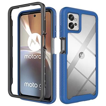 Imagem de Capas de proteção resistentes de cor sólida compatíveis com Motorola Moto G32 G 32 Capas de silicone de nível militar anti-queda capa traseira (azul escuro, Motorola Moto G32)