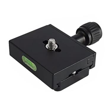 Imagem de MOOKEENONE Placa adaptadora de liga de metal braçadeira quadrada + placa de liberação rápida para cabeça esférica de tripé Arca-Swiss