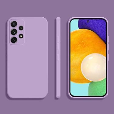 Imagem de Capa de telefone de silicone quadrado doce para samsung galaxy a33 a53 a73 5g a13 a03 a52s a02 a02s a12 a22 a32 a52 a72 a82 capa macia fina, roxo escuro, para galáxia a03 164mm